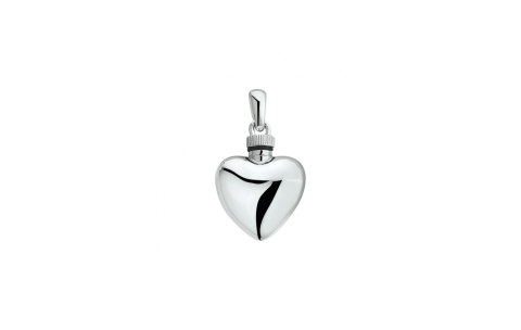 Urnhanger, zilver gerhodineerd hart (breedte: 16,5mm.) - 24673