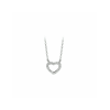 Collier, zilver gerhodineerd hart zirkonia (lengte: 40-44cm.) - 24587
