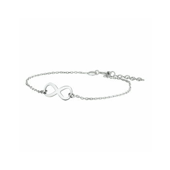 Armband, zilver gerhodineerd infinity (lengte: 17-19cm.) - 24347 Armband, zilver gerhodineerd infinity (lengte: 17-19cm.) - 24347