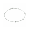 HC Armband, zilver gerhodineerd met  zirkonia (lengte: 17-19cm.) - 22944