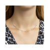 Collier, zilver ankerschakel met zirkonia (lengte: 40-44cm.) - 24092