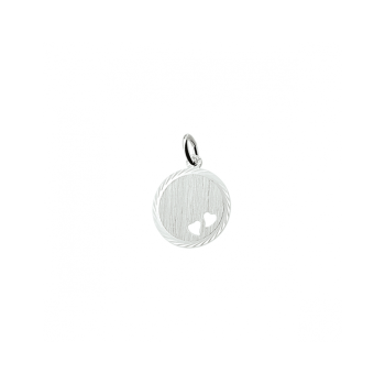 Graveerhanger, zilver gerhodineerd hartjes (16mm.) - 23234