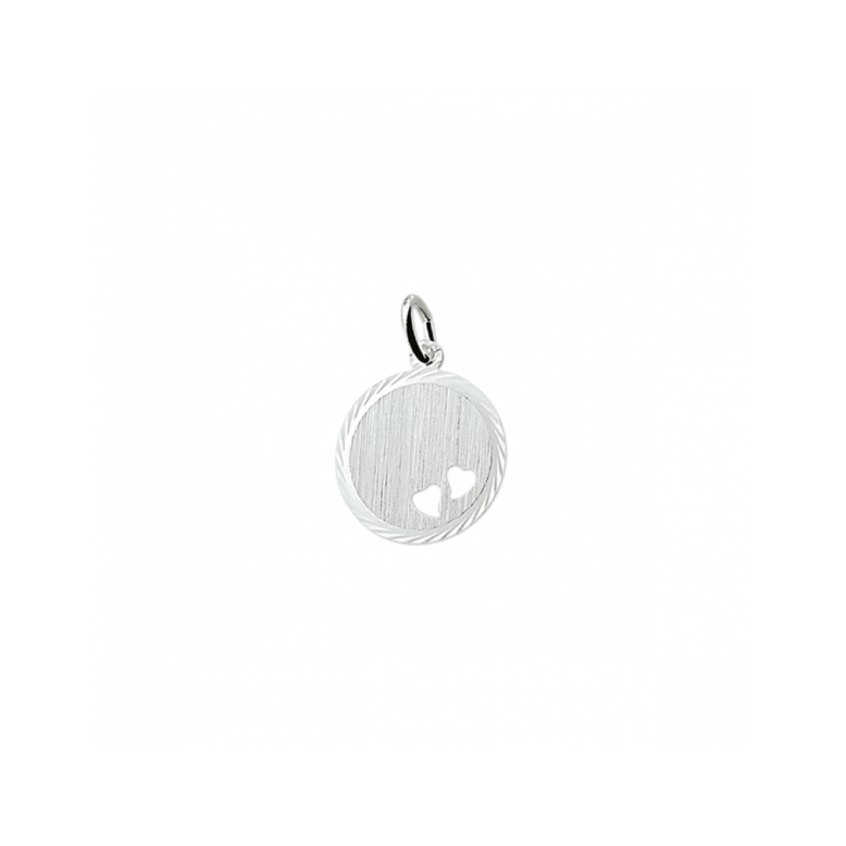 Graveerhanger, zilver gerhodineerd hartjes (16mm.) - 23234
