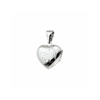 Medaillon, zilver gerhodineerd hart (20mm.) - 24980 Medaillon, zilver gerhodineerd hart (20mm.) - 24980