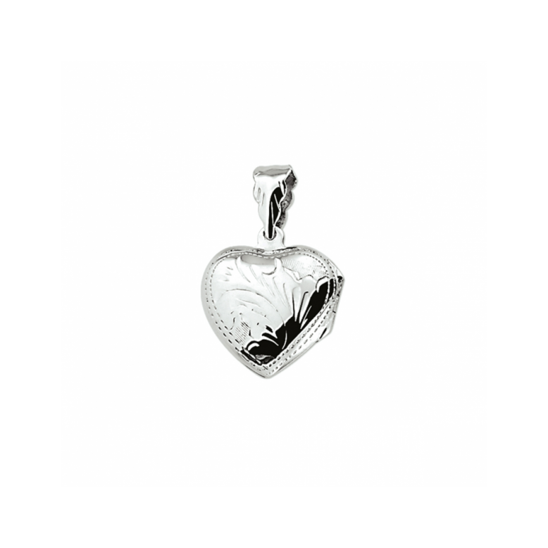 Medaillon, zilver gerhodineerd hart (20mm.) - 24980 Medaillon, zilver gerhodineerd hart (20mm.) - 24980