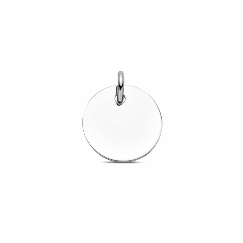 Graveerhanger, zilver gerhodineerd rond (16mm.) - 23235