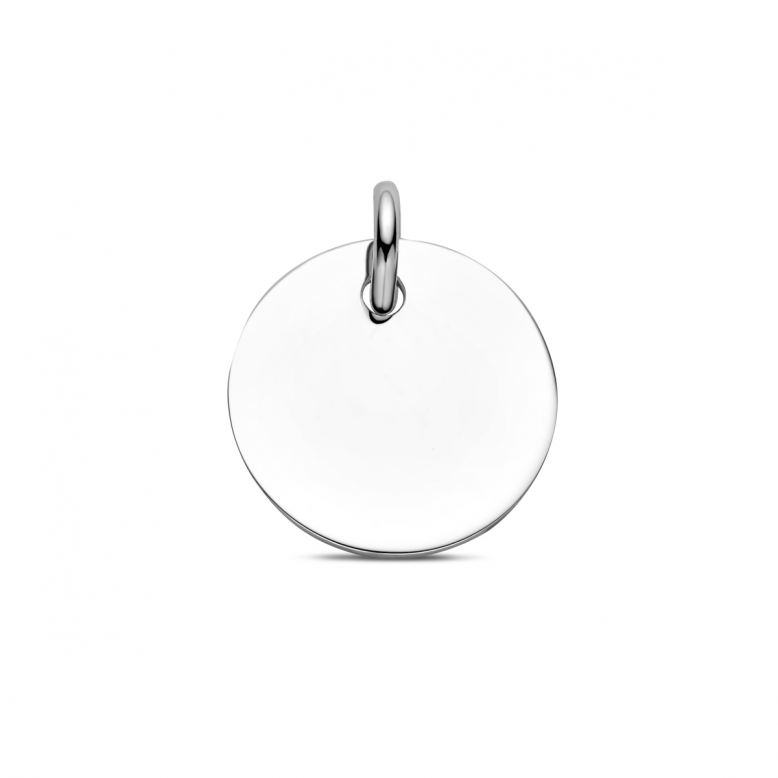 Graveerhanger, zilver gerhodineerd rond (16mm.) - 23235