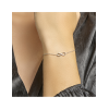 Armband, zilver gerhodineerd infinity zirkonia (lengte:15,5-18cm.) - 24566