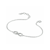 Armband, zilver gerhodineerd infinity zirkonia (lengte:15,5-18cm.) - 24566