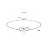 Armband, zilver gerhodineerd infinity zirkonia (lengte:15,5-18cm.) - 24566