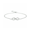 Armband, zilver gerhodineerd infinity zirkonia (lengte:15,5-18cm.) - 24566