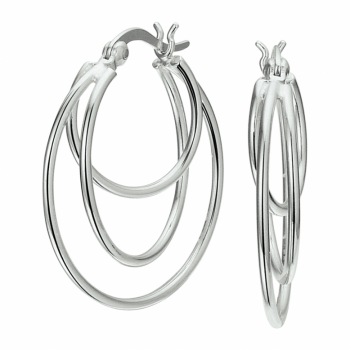 Oorringen, zilver gerhodineerd (27x4mm.) - 24550
