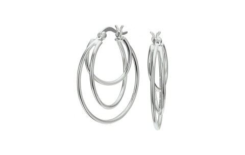 Oorringen, zilver gerhodineerd (27x4mm.) - 24550