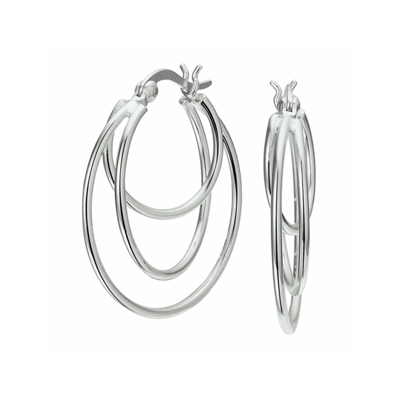 Oorringen, zilver gerhodineerd (27x4mm.) - 24550