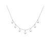 Collier, zilver gerhodineerd rondjes (lengte:41-45cm.) - 23194