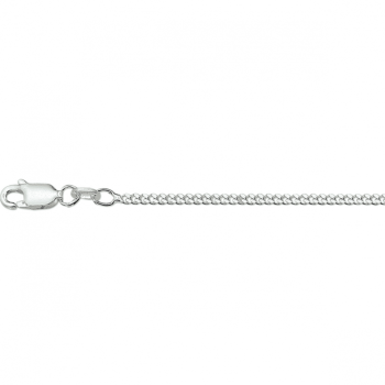 Collier, zilver gerhodineerd gourmette 2,1mm. (60cm.) - 24155