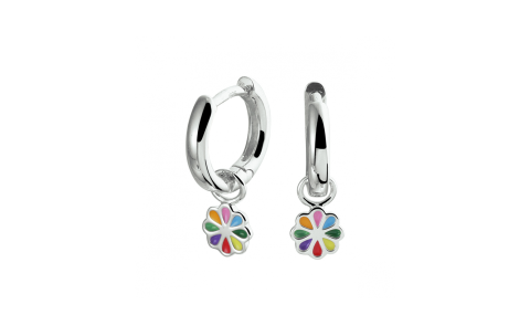 HC Oorringen,  zilver gerhodineerd bloem multicolour - 24187