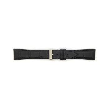Horlogeband 22mm Zwart Krokodillenprint - 24467