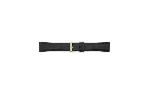 Horlogeband 22mm Zwart Krokodillenprint - 24467