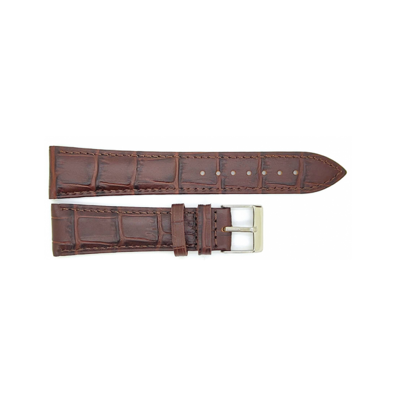 Horlogeband 22mm Bruin Krokodillenprint - 24466