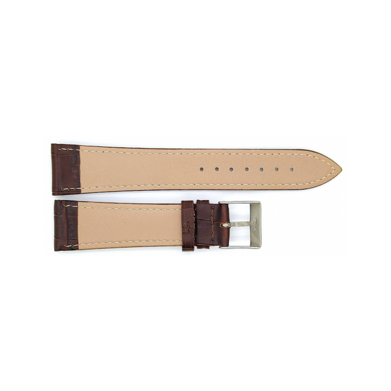 Horlogeband 22mm Bruin Krokodillenprint - 24466