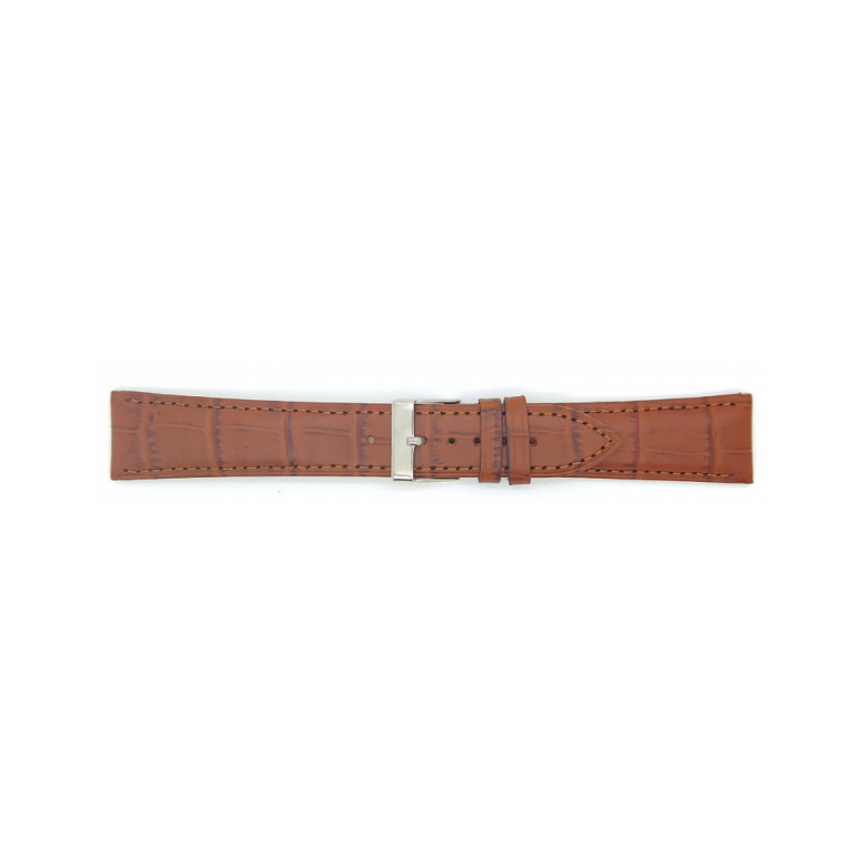 Horlogeband 22mm Bruin Krokodillenprint - 24465
