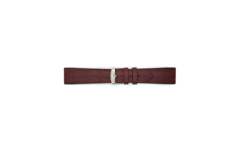 Horlogeband 20mm, Leer met Silicone aan de binnen kant, Bruin - 23229