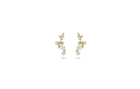Oorknoppen, 14krt.goud met zirkonia - 23415