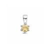Hanger, zilver gerhodineerd met citrien (4mm.) - 24313