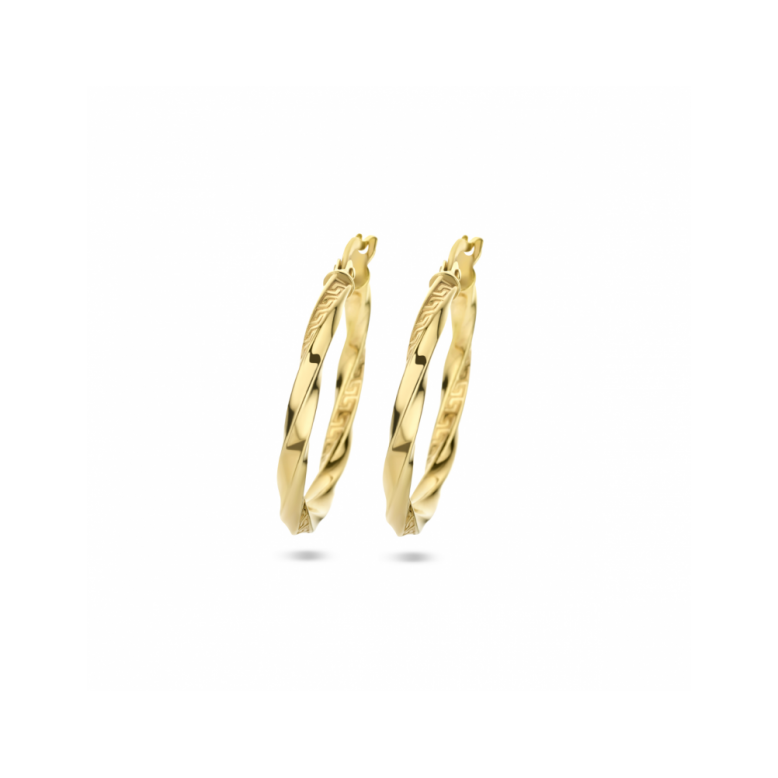 HC Oorringen, 14 karaat goud met een kern van 925 zilver (25x2,5mm.) - 22857 HC Oorringen, 14 karaat goud met een kern van 925 zilver (25x2,5mm.) - 22857