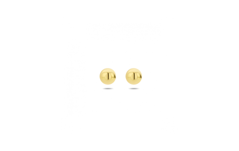 Oorknoppen, zilver verguld bolletje 4mm. - 24733