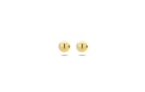 Oorknoppen, zilver verguld bolletje 5mm. - 24734