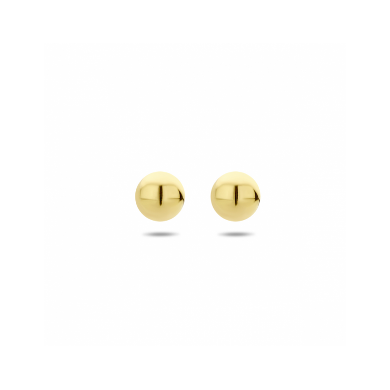 Oorknoppen, zilver verguld bolletje 5mm. - 24734