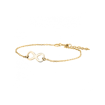 Armband, zilver verguld infinity (lengte:17-18,5cm.) - 22781