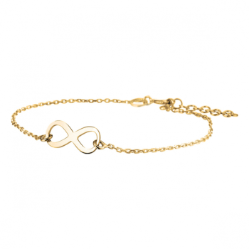 Armband, zilver verguld infinity (lengte:17-18,5cm.) - 22781