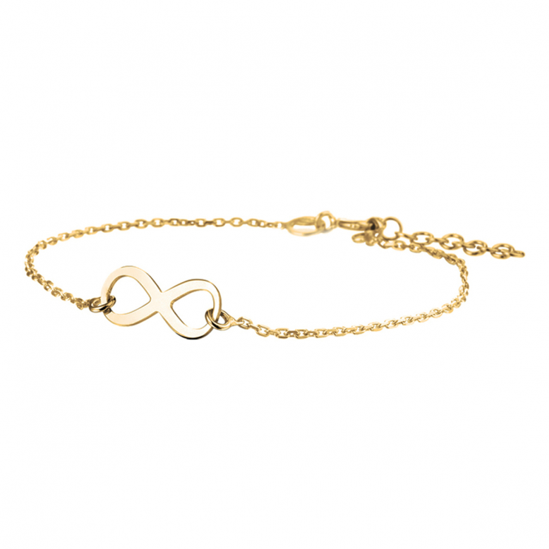 Armband, zilver verguld infinity (lengte:17-18,5cm.) - 22781