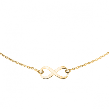 Collier, zilver verguld infinity (41-45cm.) - 23393