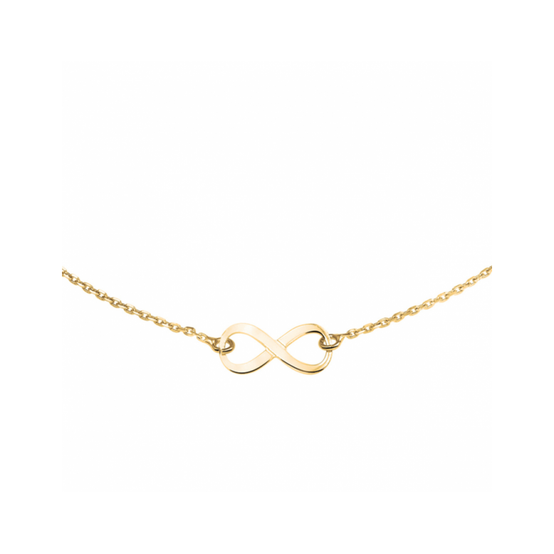 Collier, zilver verguld infinity (41-45cm.) - 23393