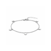 Armband, zilver gerhodineerd hartjes (13-16cm.) - 23423