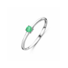 Ring, zilver gerhodineerd met smaragd (maat 17,5) - 24321
