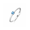 Ring, zilver gerhodineerd met topaas (maat 16,5) - 24301