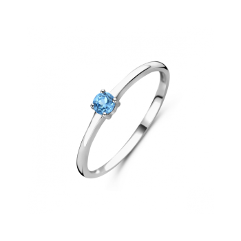 Ring, zilver gerhodineerd met topaas (maat 16,5) - 24301