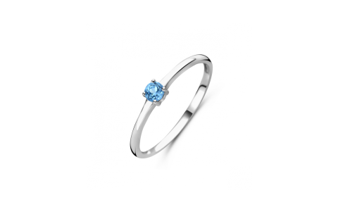 HC Ring, zilver gerhodineerd met topaas (maat 16,5) - 24301