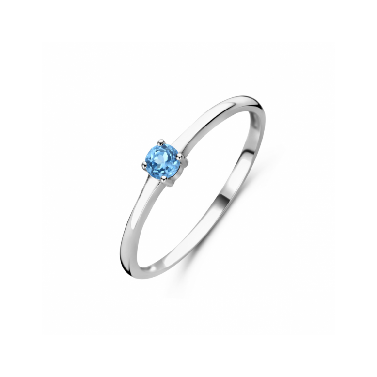 Ring, zilver gerhodineerd met topaas (maat 16,5) - 24301