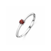 Ring, zilver gerhodineerd met granaat (maat 18) - 24324