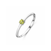 Ring, zilver gerhodineerd met peridot (maat 17) - 24342