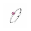 Ring, zilver gerhodineerd met toermalijn (maat 16,5) - 24325
