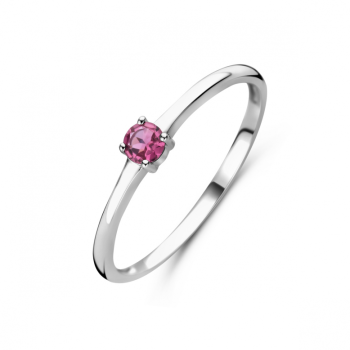 Ring, zilver gerhodineerd met toermalijn (maat 16,5) - 24325
