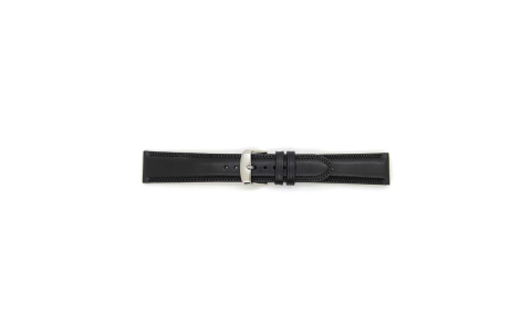 Vegtable Tanned leather watch strap with decorative Zig-Zag stitching, Remborded and padded with 5mm turn edge loops. Thickness descending from 4.5 to 3.2mm - 23003