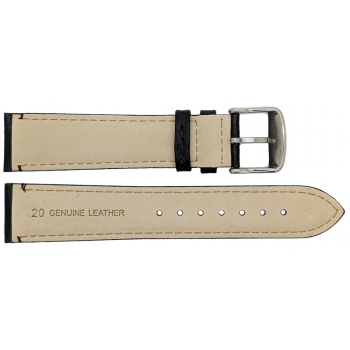 Horlogeband 14mm, Genuine buffalo Zwart - 23004